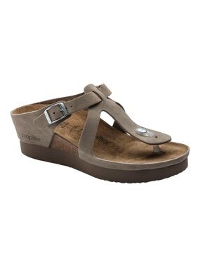 Birkenstock Papillio Luna Wedge Sandals in Taupe Suede Womens Size 6-6.5